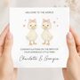 Neutral New Baby Twins Card, Goose New Baby Card, Girl Or Boy, thumbnail 2 of 5