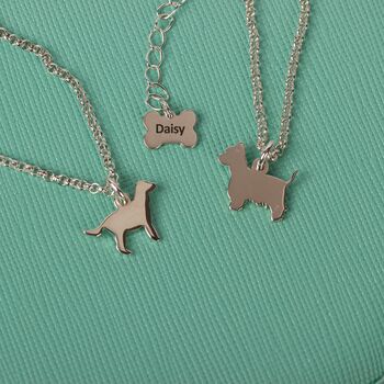 Personalised Silver Dachshund Silhouette Chain Bracelet, 3 of 6