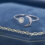 Sterling Silver Opal And Moon Ring, thumbnail 1 of 12