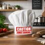 Personalised Caution Chef's Hat, thumbnail 4 of 4