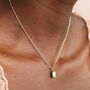 Stainless Steel Green Enamel Frog Pendant Necklace In Gold Plating, thumbnail 2 of 4