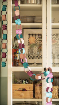 Pink And Blue Paper Chain Garland, Three Meters, 3 of 5