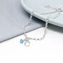 Initial And Birthstone Sterling Silver Bracelet, thumbnail 1 of 6