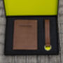 Mens Personalised Leather Travel Gift Set, thumbnail 6 of 12