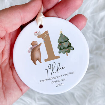 Personalised Gift Baby’s First Christmas Ceramic Ornament, 3 of 7