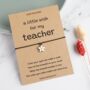 Little Wish For My Teacher Flower Charm Wish Bracelet, thumbnail 1 of 2