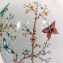 Grey Red Blue Butterfly Pattern Oriental Ceramic Lamp, thumbnail 9 of 10