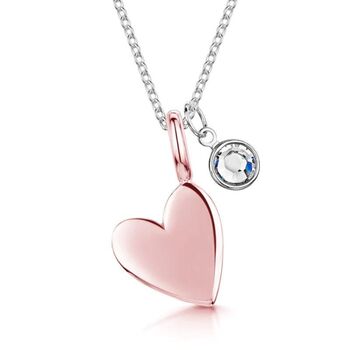 Personalised Rose Gold Vermeil Heart Swarovski Necklace, 2 of 5