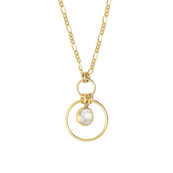 Mia Gold Fill And Topaz Charm Necklace, 2 of 3