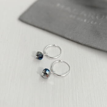 Montana Blue Swarovski Hoop Earrings, 2 of 5