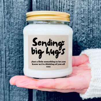 Sending Big Hugs Personalised Message Candle, 10 of 10