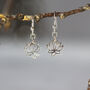 Lotus Flower Dainty Drop Earrings In Gold, Silver, Rose Gold, thumbnail 4 of 9