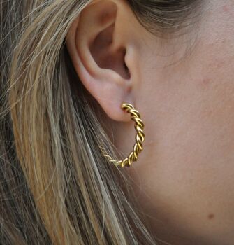 Twisted Hoop Gold Plated, 2 of 6