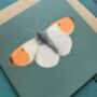 Orange Tip Butterfly Illustarted Blank Card, thumbnail 3 of 3