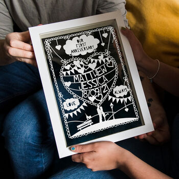 Personalised First Anniversary Papercut, 5 of 7