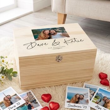 Personalised Couples Names Photo Keepsake Box, 2 of 12