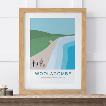 Personalised Woolacombe Beach Family Art, 4 of 8