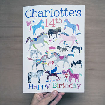 Personalised Pony Mad Big Birthday Card, 9 of 10