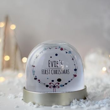 Personalised First Christmas Snow Globe, 2 of 4