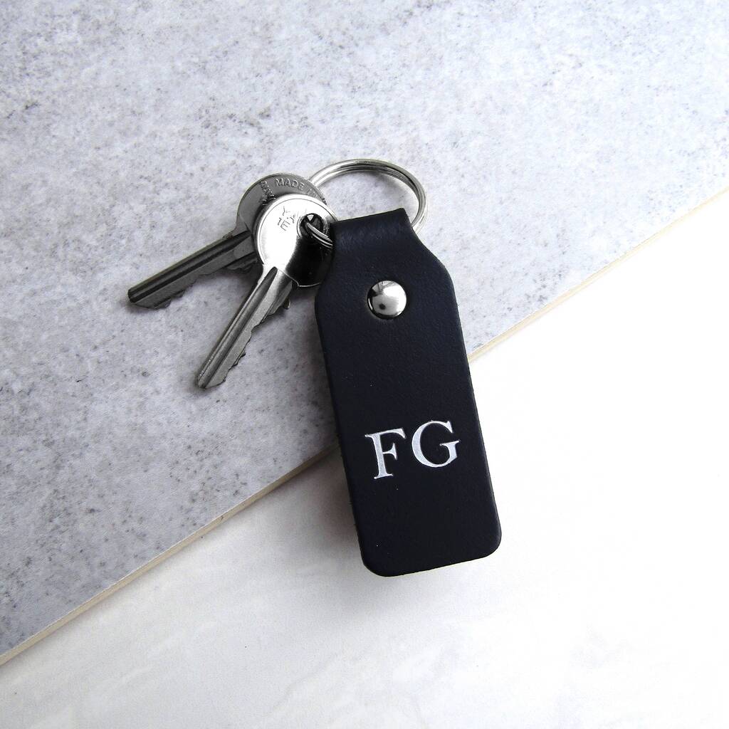 Handmade Personalised Initial Leather Keyring, 1 of 11