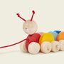 Personalised Colourful Pull Along Caterpillar Toy, thumbnail 3 of 4