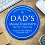 Personalised Blue Plaque Mouse Mat For Dad, thumbnail 1 of 5