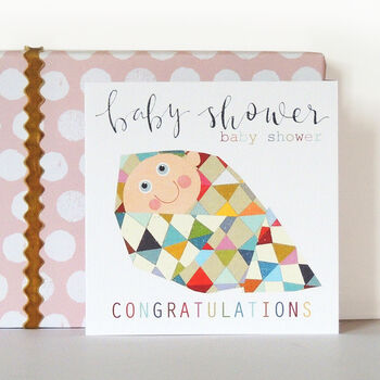 Baby Shower Card With Silver Foiled Writing, 5 of 5