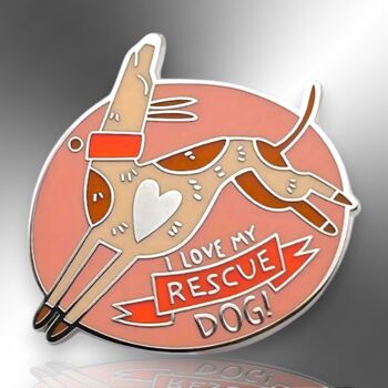 I Love My Rescue Dog Hard Enamel Pin, 4 of 9