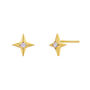 Gold Plated Star Stud Earrings With Cz Crystals, thumbnail 2 of 3