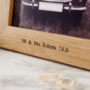 Personalised Oak Wedding Photo Frame, 10 of 12