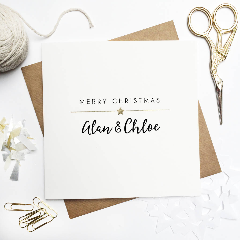 Personalised Merry Christmas Couple Foiled Card, 1 of 5