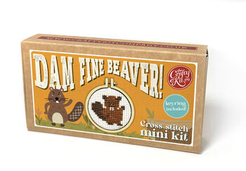 Dam Fine Beaver! Mini Matchbox Cross Stitch Kit, 3 of 3