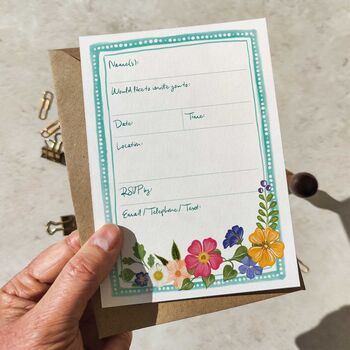 Whimsical Floral Garden Ready To Write Invitations, 2 of 7