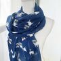 Pug Dog Print Cotton Blend Scarf, thumbnail 3 of 7