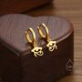 Sterling Silver Eye Of Horus Huggie Hoop Earrings, thumbnail 2 of 10