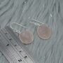 Rose Quartz Silver Square Teardrop Earrings, thumbnail 8 of 8