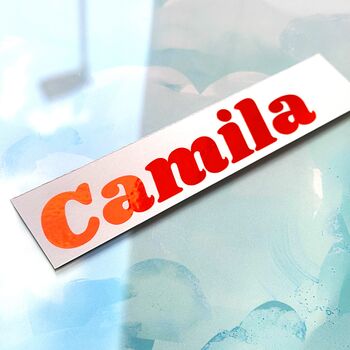 Personalised Fluorescent Name Sticker For Laptops And Phones, 8 of 8