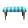Hand Painted Upholstered Linen Square Stripe Footstool, thumbnail 6 of 12