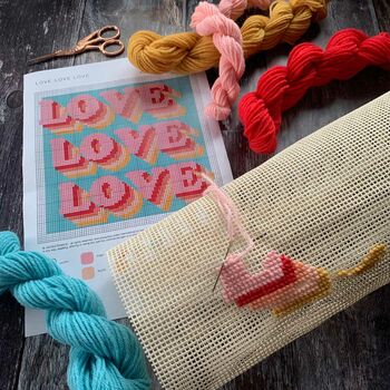 Cross Stitch Love Love Love Craft Kit, 2 of 2