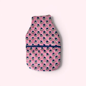 Hot Water Bottle Cover | Pink Flower Print, 2 of 4