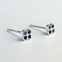 Sterling Silver Black Crystal Stud Earrings, thumbnail 1 of 5