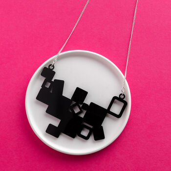 Geometric Cubes Statement Necklace, 2 of 7