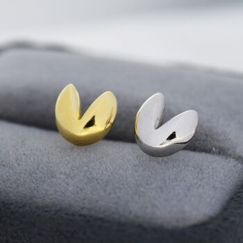 Fortune Cookie Stud Earrings In Sterling Silver, 4 of 12