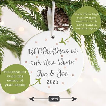 First Christmas In A New Home Personalised Decoration M, 2 of 6
