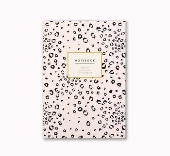 A5 Notebook Pink Leopard Print Lined Journal, 9 of 9