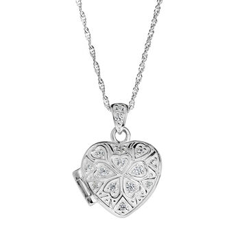 Emily And Ophelia Clover Heart Locket Necklace, 2 of 4