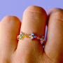Forget Me Not Flower Gold Plated Ring, thumbnail 2 of 10