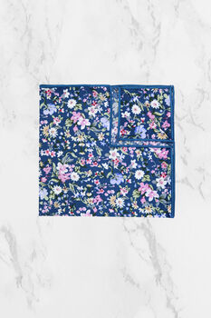 Handmade 100% Cotton Floral Print Tie In Blue And Pink, 3 of 7