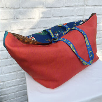 Vintage Ikea Bags Blue Pixies And Red Wool, 4 of 6