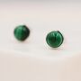 Natural Malachite Stone Stud Earrings In Sterling Silver, thumbnail 4 of 12